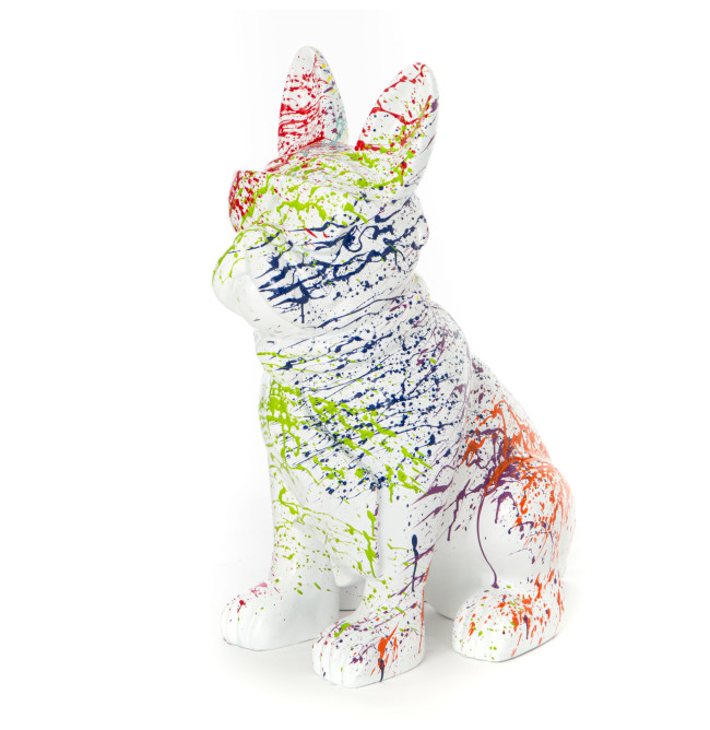 BULLDOG FRANCESE USA CRAVATTA SPLASH BIANCO