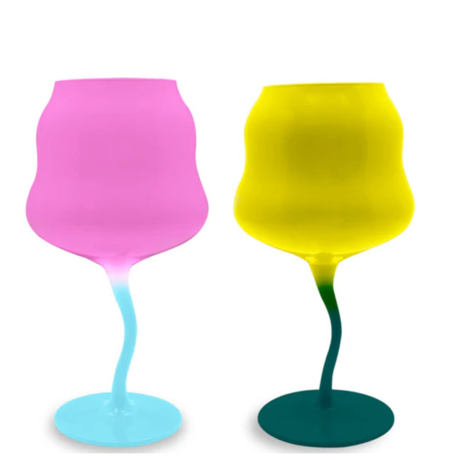 SET 2 CALICI COCKTAIL SAMARCANDA GIALLO - ROSA