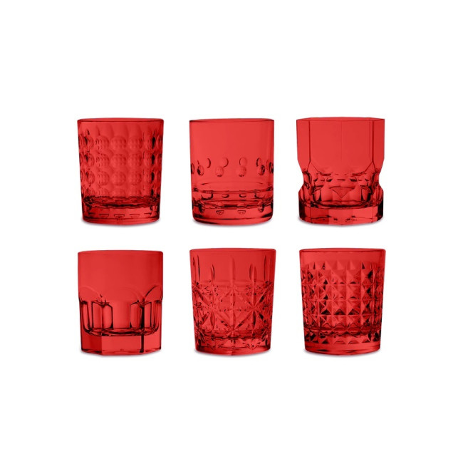 SET 6 BICCHIERI ACRILICO ROSSO