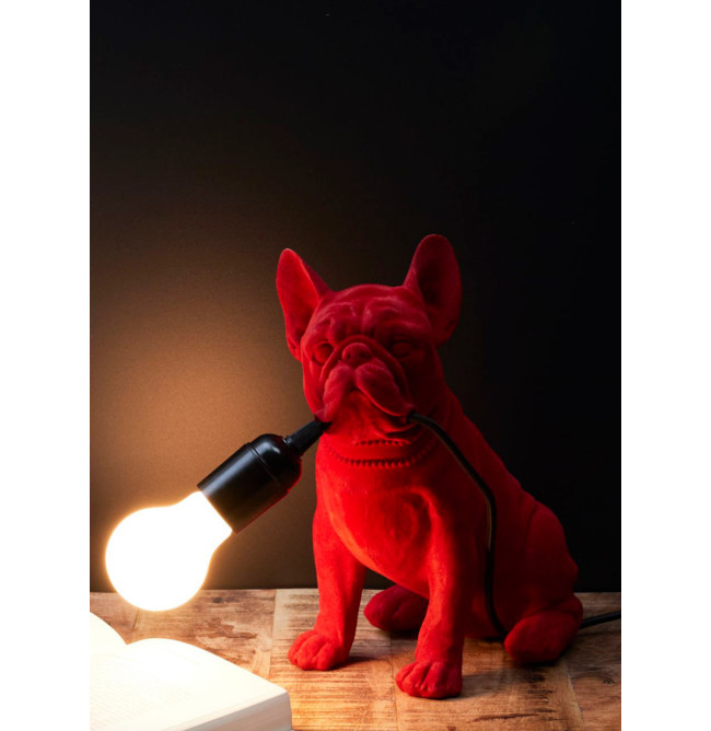 LAMPADA BULLDOG VELVET ROSSO