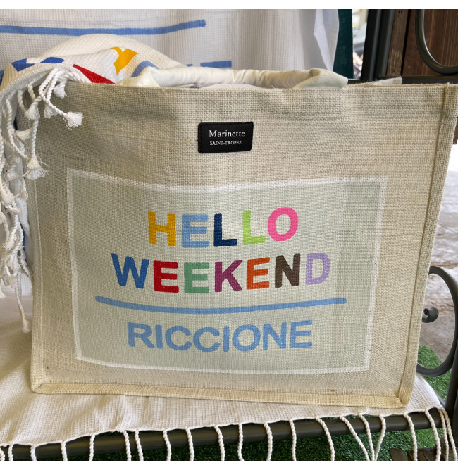 BORSA "HELLO WEEKEND RICCIONE" BIANCA