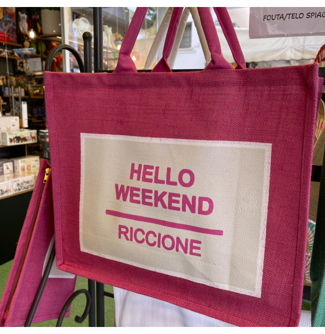 BORSA "HELLO WEEKEND RICCIONE" FUCSIA