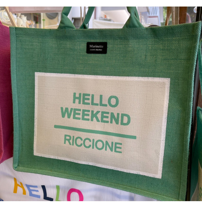 BORSA "HELLO WEEKEND RICCIONE" VERDE MENTA