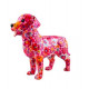 SALVADANAIO LABRADOR SHOPHIE M FUCSIA DECORO FIORI