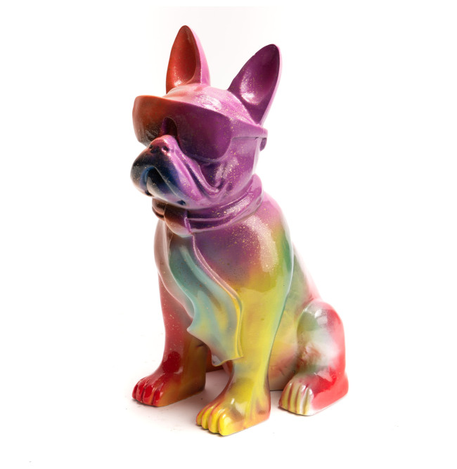 BULLDOG FRANCESE CRAVATTA RAINBOW